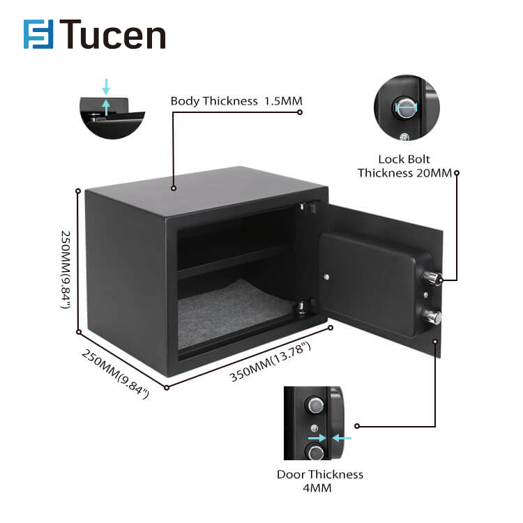 E4500E Series Tucen Mini Caja Fuerte New Designed Safe Box Home Electronic Security Money Digital Safes