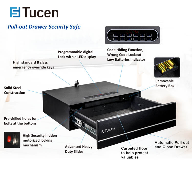 Tucen H0700M Automatic Pull-out and Close Drawer Safes With a Clear Led Display