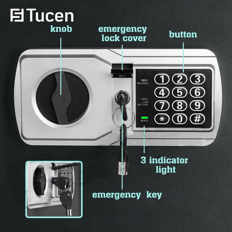 E1900E Series Tucen Caja Fuerte Safe Box Mini Money Small Home Security Electronic Digital Safes For Sale