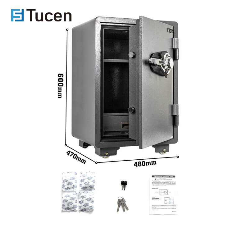 Tucen FP0403M Fireproof mechanical Stainless Steel Safes For Home 60 Minutes