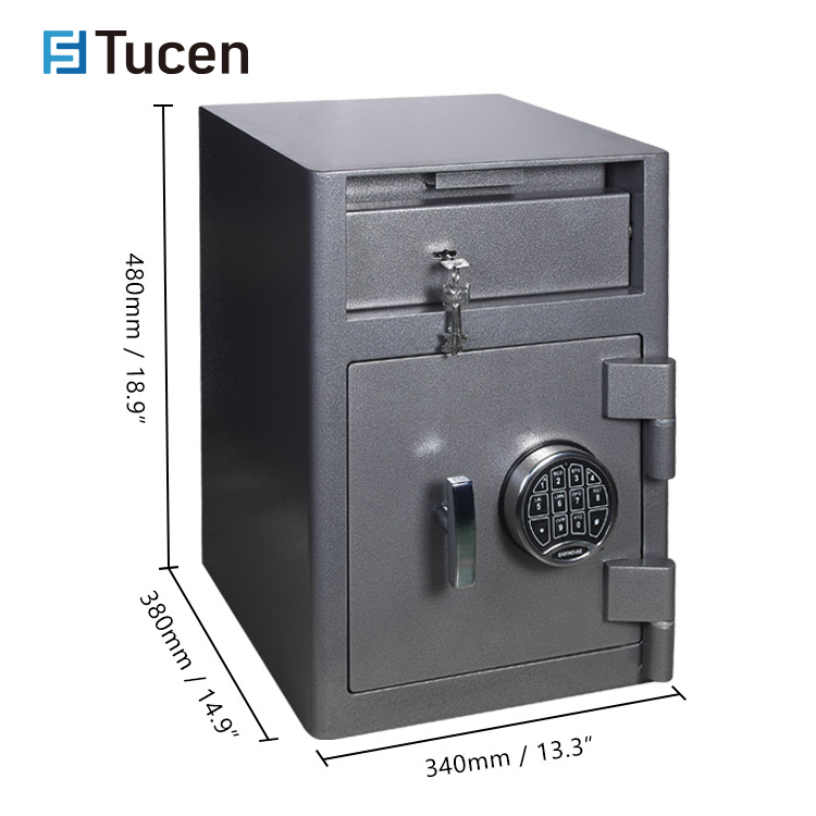 Tucen Digital Keypad Anti-drill Plates Depository Cash Vault Drop Safe Box