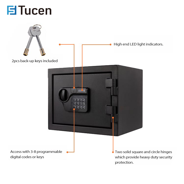 Tucen F1600E High end LED Light Indicator Safes Homes Fireproof Money Safes